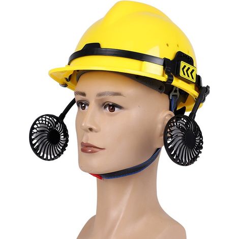 Casco de seguridad ergonómico, con 2 ventiladores recargables, para trabajo, reformas, industria, exteriores y poda. (1/5)