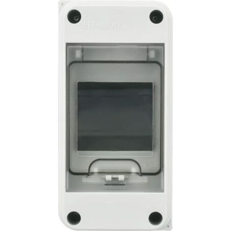 Coffret Electrique Etanche Exterieur IP65, 3 Modules, ABS de Surface en Plastique, Boite de Boitier Etanche Electrique Exterieur, Armoire de Contrôle, Coffret Modulaire Boitier de Jonction (3 Way) (1/4)