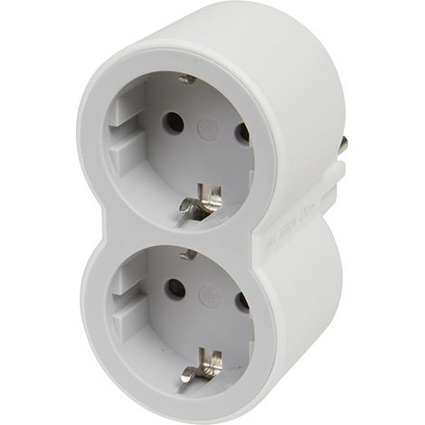 ADAPTATEUR STANDARD 2X2P+T FRONTAL BLANC/GRIS - 16 A