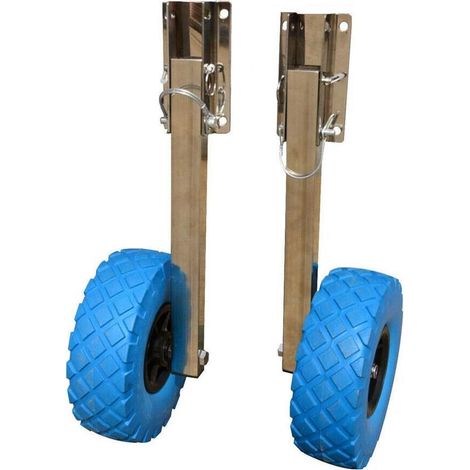 Roues de transport pour bateau pneumatique - 10" x 3" - Roues arrière en acier inoxydable - Pour bateau gonflable - Roues arrière - Roulettes en acier inoxydable - Charge maximale : 150 kg - Pour (1/5)