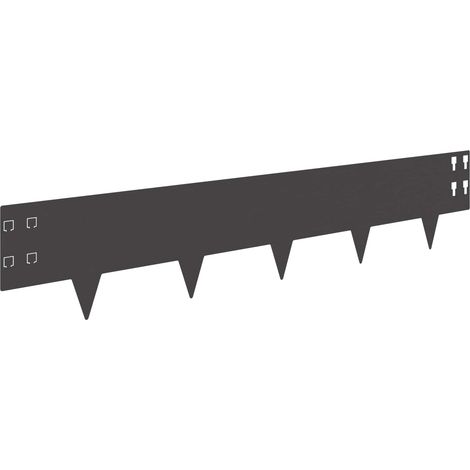 Bordure de Pelouse 20 pcs 100 x 20 cm Acier Noir vidaXL