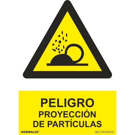 Segnale di Pericolo Proiezione di Particelle, PVC, 21 x 30 cm