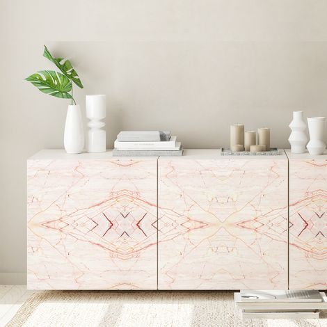 Sticker marbre pour meuble rose et beige 40 x 60 cm (1/5)