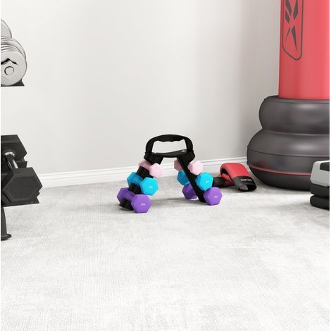 Set d'haltères 42x10x30 cm en métal multicolore, avec rangement pour fitness FloraGrace (1/5)