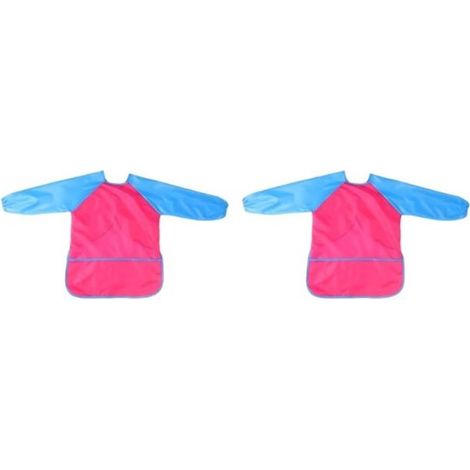 Paquete de 2 delantales de pintor - tela impermeable 210T - impermeables - delantales de pintor con mangas - M - Rojo claro (1/5)