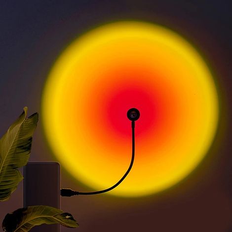 1x USB-Sonnenuntergangslampe LED-Regenbogen-Neon-Nachtlichtprojektor, Fotowandbeleuchtung für Schlafzimmer, Heimdekoration, Geschenk
