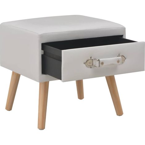 Maison Exclusive - Nachttisch Weiß 40x35x40 Kunstleder (1/5)