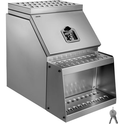 VEVOR Caja de Herramientas para Camiones con Escalón 457 x 695 x 645 mm de Aluminio Resistente, con Montaje Lateral, con Cerradura, Manija en T y Llaves para Semirremolques, Remolques de Plataforma (1/5)