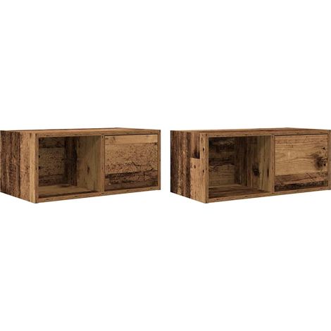 Maison Exclusive - Meubles TV 2 pcs vieux bois 60x31x25,5 cm bois d'ingénierie