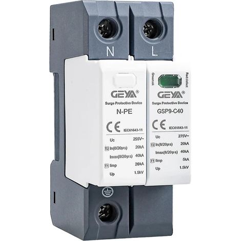Parasurtenseur 20KA-40KA SPD Parafoudre de Maison Type de Rail Din (1P+N,AC275V) (1/5)