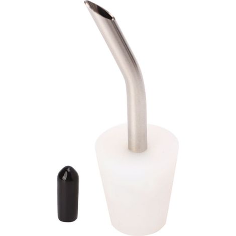 Bec verseur en acier inoxydable blanc, accessoire de rechange avec extension et capuchon anti-poussière pour bouteilles de café et d'alcool.