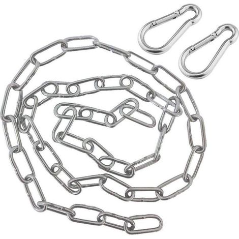 Chaîne avec Deux Mousquetons-Chaîne de chaise suspendue en acier inoxydable de 1M-Chaîne d'Extension Chaises Suspendues (1/5)