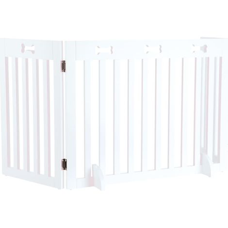 Hunde-Absperrgitter 3-teilig MDF 82-124 cm Weiß TRIXIE (1/4)