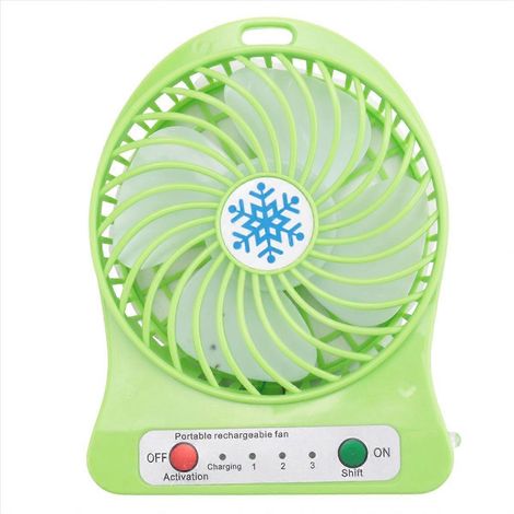 Mini-Tischventilator, tragbar, wiederaufladbar, leiser Luftkühler, weiche Rotorblätter, USB-Anschluss, für Zuhause und unterwegs (1/5)