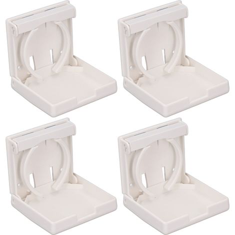 Lot de 4 porte-gobelets pliables et réglables pour camping-car, voiture, bateau, fixation verticale ou murale, blanc