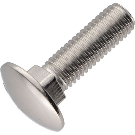 TRCC JAPY tête ronde collet carré Inox A2 M10X25 Filetage total