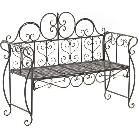 CLP – Banc de jardin Minna en métal thermolaqué – Style Art nouveau – Résistant aux intempéries – Conception robuste pour extérieur (1/5)