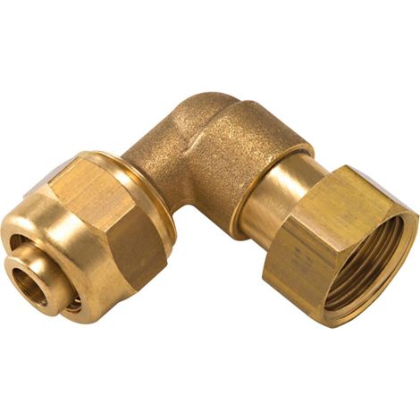 Noyon & Thiebault – Coude à compression pour tube PER – Ø 16 mm – Raccord à visser femelle écrou libre 1/2'' (15x21) – Installation sans outil spécifique