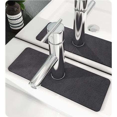 Robinet Splash Catcher , Robinet de filtre à éclaboussures , Tapis de séchage pour comptoir de cuisine , Sink Splash Guard , Tapis d’évier , Tapis de séchage de vaisselle Robinet Drip Catcher pour-Ens (1/5)