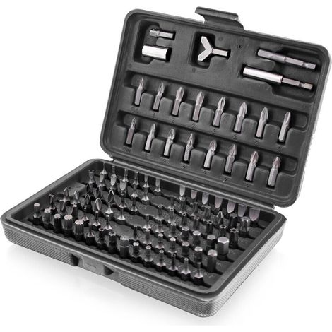 Bitsatz 100tg Bitset Werkzeugkoffer Sechskant Vielzahn bit box Torx Innen (1/5)