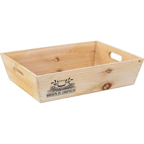 Cesto de madera marrón 35x27x9