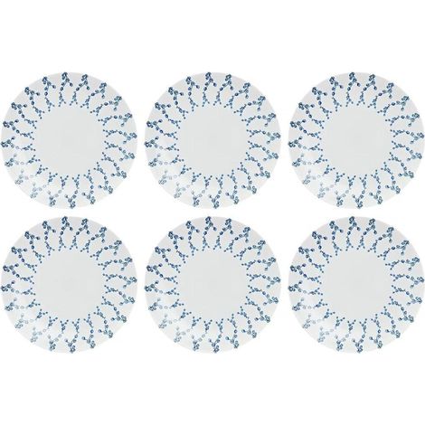 Mondex ONIRIA Set aus 6 weißen Tellern 27 cm