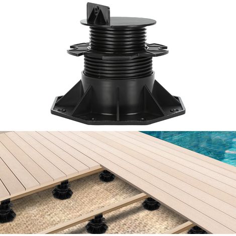 TolleTour Stelzlager Höhenverstellbar 30 Stück Stellfuss 60-140mm Plattenlager - Stelzlager für Terrassenplatten-Unterkonstruktion Holz, WPC und Stein (1/5)