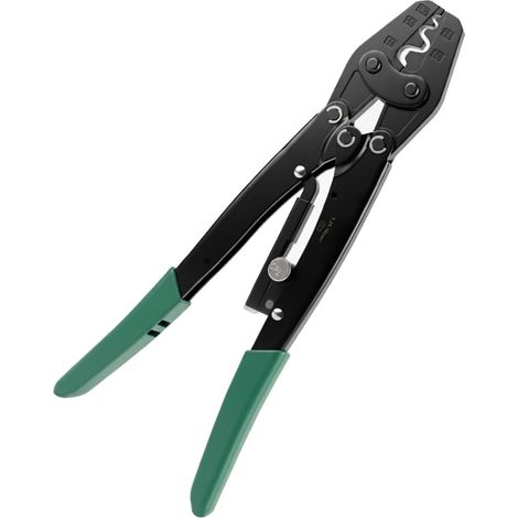 Pince à sertir isolée 27, 5 cm avec fentes de sertissage marquées et poignées vertes pour les tâches de cosse de câble et de manchon de connecteur et pince à sertir pour cosse de travail de câble (1/5)