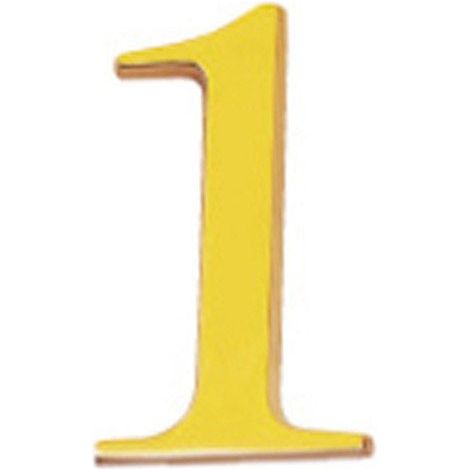 Numéro en laiton "1" 10 cm. avec vis cachées (Blister 1 pièce)