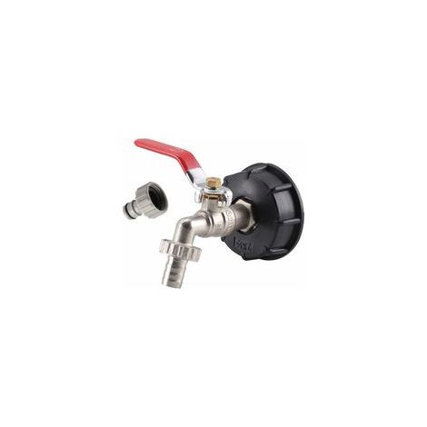 Adaptador para IBC de 1000 L, adaptador para tanque IBC, adaptador para tanque S60X6, grifo de jardín de latón de 1,27 cm, racor para manguera de gasóleo