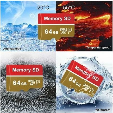 Micro-SD-Karte – 64 GB – Klasse 10 – UHS-I – V30 – Für Drohnen, Dashcams, Smartphones, Kameras und Tablets – 1 Stück (1/5)