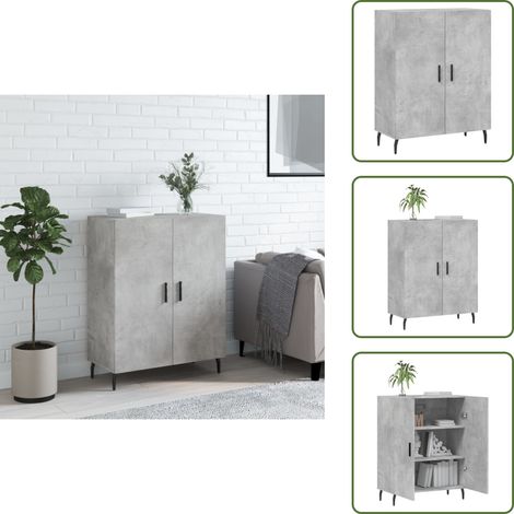 Buffet gris béton 69,5x34x90 cm bois d'ingénierie - Buffet Design - Armoire Moderne - Meuble Rangement - Cuisine Salle À Manger - Mobilier Contemporain (1/5)