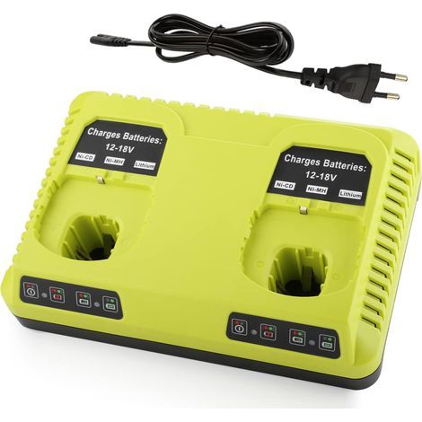 Chargeur pour Ryobi 3A 12V-18V Dual Port Chargeur de Remplacement pour Ryobi Batterie One+ P108 P107 P104 P105 P102 P103 (1/5)