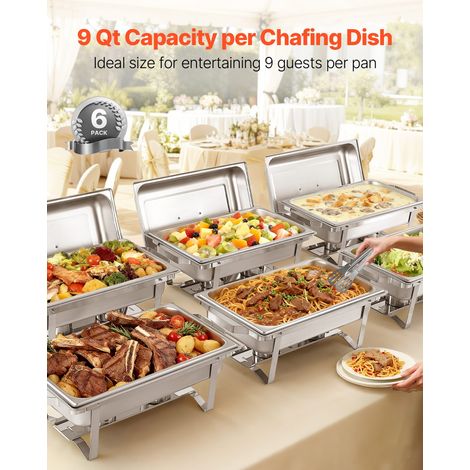 Chauffe-Plat Rectangulaire 6PCs 8 - 6 L Buffet Chauffant à (1/5)
