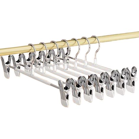 10er-Pack rutschfeste Hosenbügel mit verstellbaren Clips – PVC-beschichtete Kleiderbügel (1/5)