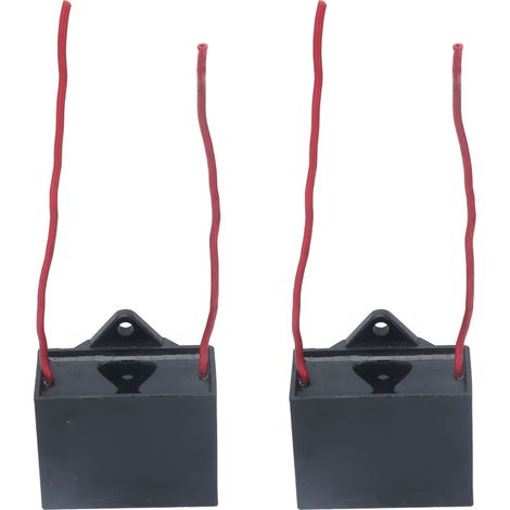 2 condensateurs de démarrage pour ventilateur de plafond, 2 fils, 25 µF, longueur de câble 14 cm, CBB61, 250 V CA
