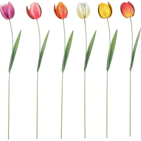 Flamingo Gartenstecker Tulipa Metall 13 x 76 cm mehrfarbig Gartenstecker