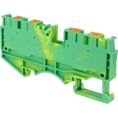 4MM2 1P Morsettiera a molla a 4 fili, giallo-verde, PE (1/5)