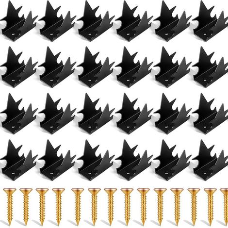 Lot de 24 anti-escalade,Dispositif dissuasif contre les intrus pour clôtures,Sécurité pour jardin, toits,Répulsif contre voleurs, oiseaux, écureuils