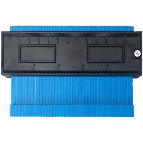 Sollbry Jauge de contour Copieur de Contour, Duplicateur de Profil, Jauge Duplication Profil, Jauge de Contour Règle, Jauge de Contour Verrouillable, pour Bricolage, Menuiserie Bleu (1/5)