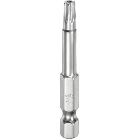Embouts de Sécurité Torx T25 1/4" Tige Hexagonale 2" Long Acier S2 Magnétique Résistant à la Manipulation Embouts en Étoile Tournevis Tête Torx avec Trou Perceuse Vis de Fixation (1/5)