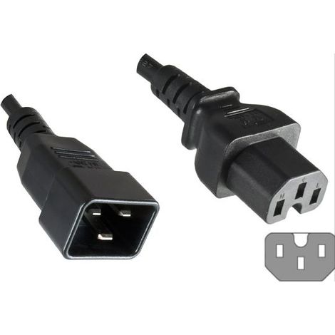 Microconnect PE152018 cavo de trasmissione Nero 1,8 m C20 accoppiatore C15 accoppiatore C15 accoppiatore