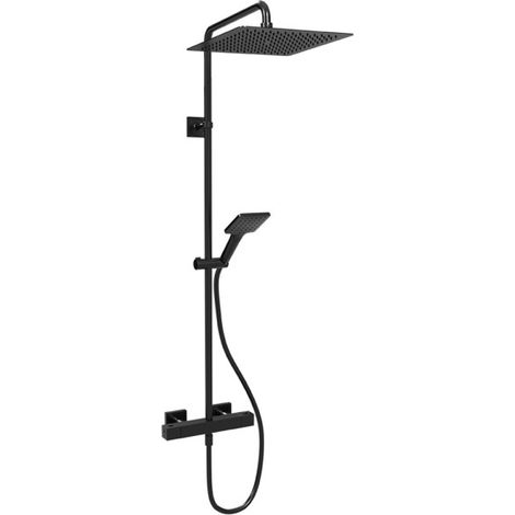 Colonne de douche thermostatique Chromé Noir Brossé Tabula - CRISTINA ONDYNA QD44875