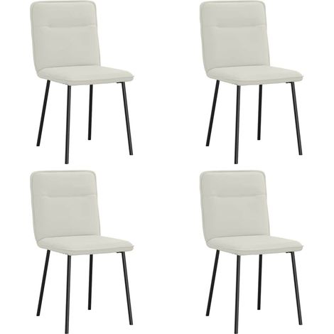 Maison Exclusive - Esszimmerstühle 4 Stk. Creme Samt