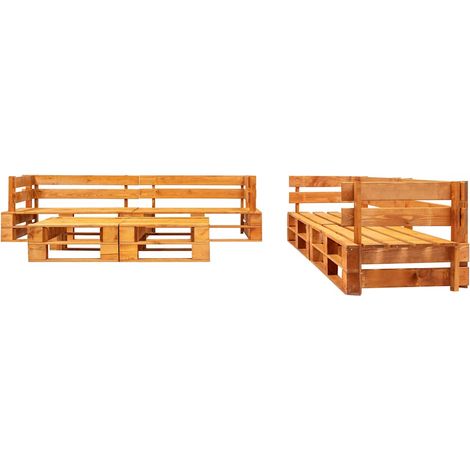 Maison Exclusive - 6-tlg. Garten-Lounge-Set aus Paletten Holz Hon (1/3)