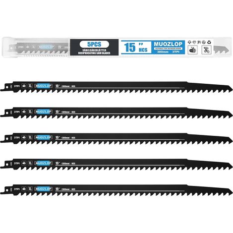 Reciprocating Saw Blades 380mm 3 TPI for Wood Reciprocating Saw (5, 3TPI, 380mm) (Pack of 5) (1/5)