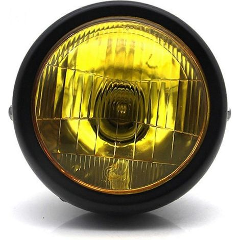 Phare avant rétro E4 en métal noir pour moto CG125 GN125 Cafe Racer Custom (1/5)