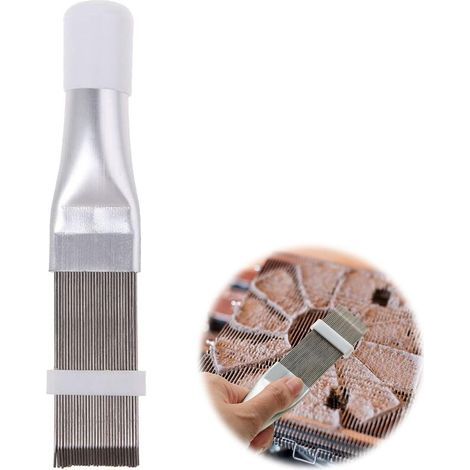 Peigne à lamelles pour climatisation,Acier Inoxydable climatiseur Peigne à ailettes condenseur et radiateur Ailette lisseur nettoyant Outil de réparation climatisation Brosse de Nettoyage Acces (1/5)