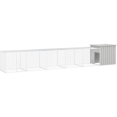 Gabbia per polli 600 x 91 x 100 cm acciaio zincato grigio 020041660