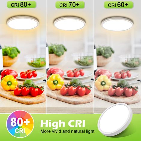 Plafonnier LED - 24 W Plafonnier Lampe Etanche 3000 K Moderne Rond Luminaire 1600 lm LED Salon - Chambre, Cuisine, Balcon (1/5)